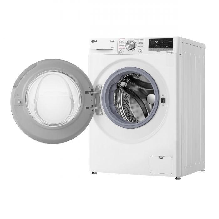 Прально-сушильна машина LG фронтальна, 9(6)кг, 1400, А, 56см, дисплей, пара, інвертор, білий