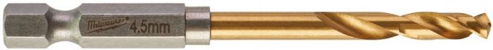 Свердло по металу Milwaukee RedHEX HSS-G TiN, 4.5х29х76мм