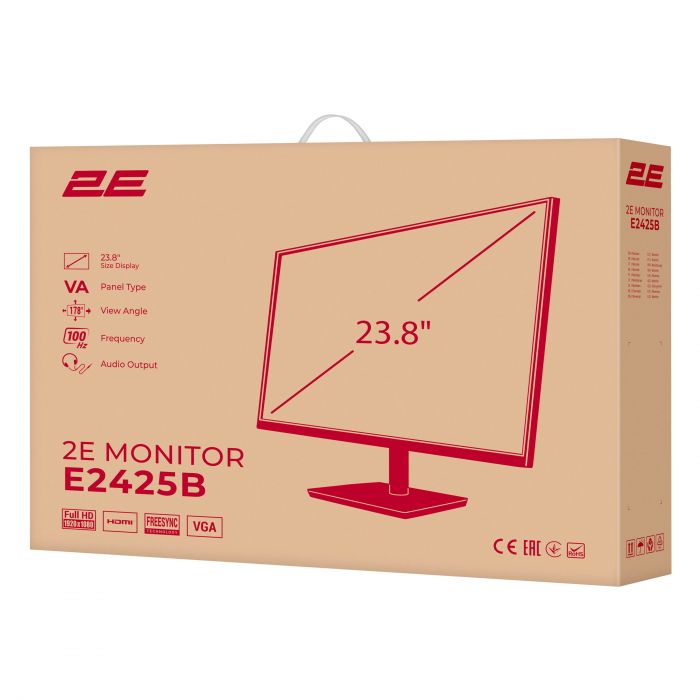 Монітор 2E 23.8" E2425B D-Sub, HDMI, VA, 100Hz, FreeSync