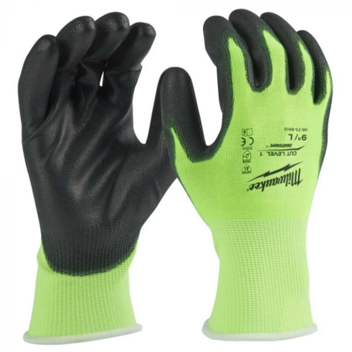 Рукавички робочі Milwaukee, smartswipe, поліуретан/спандекс/поліестер, р.9, зелено чорні