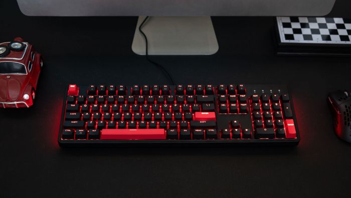 Клавіатура механічна Lemokey  X3 104Key, Keychron Red, USB-A, QMK/VIA, Hot-Swap, EN/UKR, RGB, чорний