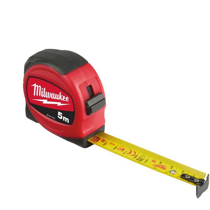 Рулетка Milwaukee, 5мх19мм, з фіксатором змотування, АБС-пластик