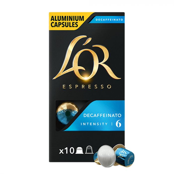 Кава L`OR капсули, Espresso Decaffeinato, арабіка, 10шт, Nespresso, без кофеїну