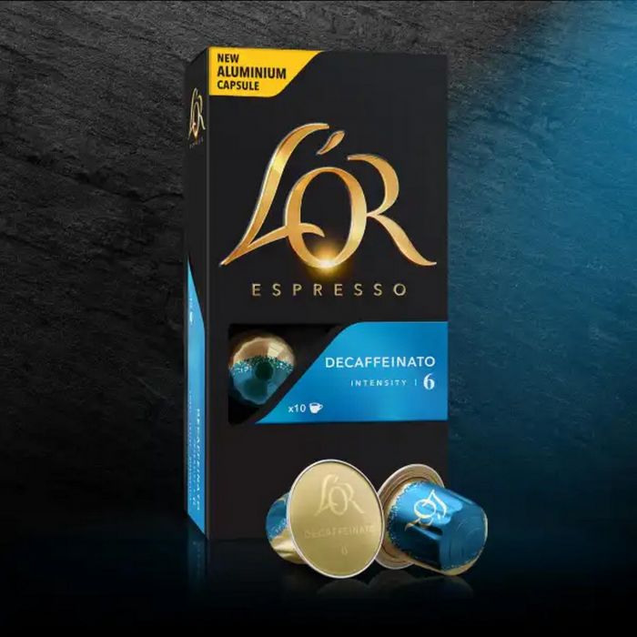 Кава L`OR капсули, Espresso Decaffeinato, арабіка, 10шт, Nespresso, без кофеїну