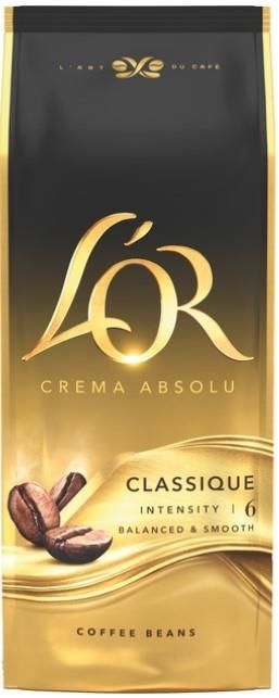 Кава L`OR зерна, 1000г, Crema Absolute Classic, купаж арабіка/робуста