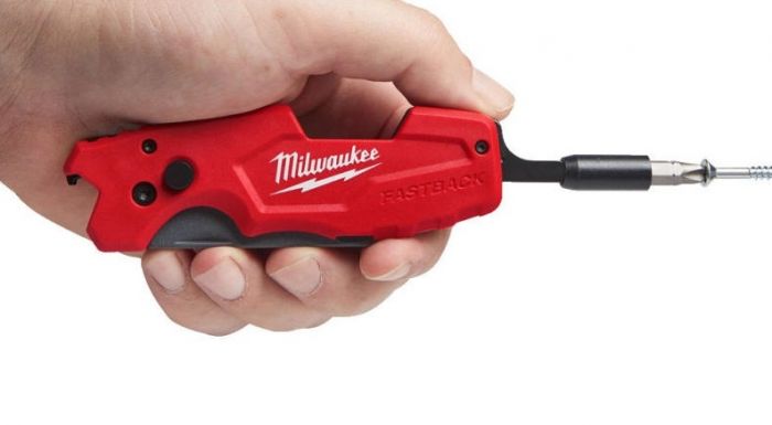 Ніж будівельний трапецевидний складаний Milwaukee Fastback, 18мм, тримач для біт 1/4", корпус комбінований