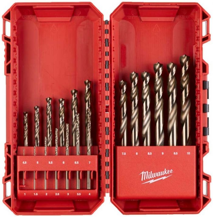 Набір свердел по металу Milwaukee HSS-Co, 1-10мм, кейс, 19шт