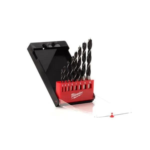 Набір свердел по дереву Milwaukee, 8шт, 4-10мм, кейс