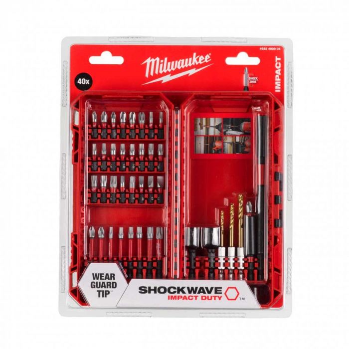 Набір біт і свердл Milwaukee Shockwave, 40шт, сталь, кейс