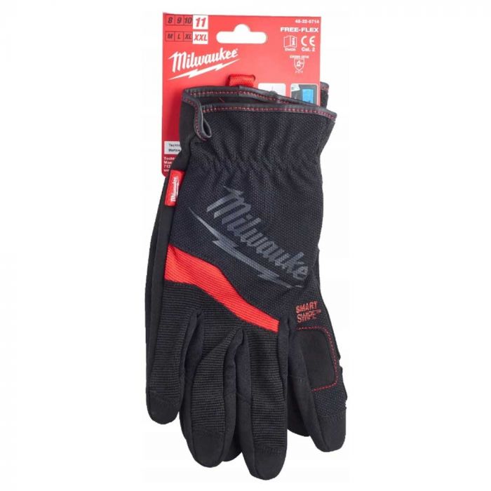 Рукавички робочіMilwaukee Free-Flex, поліуретан/спандекс/поліестер, р.11/XXL, чорні