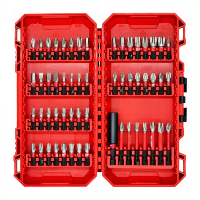 Біти Milwaukee Shockwave, набір 56шт, сталь, кейс