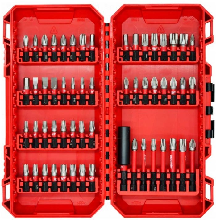 Біти Milwaukee Shockwave, набір 56шт, сталь, кейс