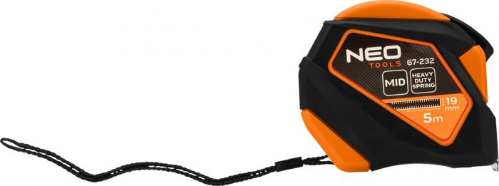 Рулетка Neo Tools, 5мx19мм, з фіксатором змотування, магніт