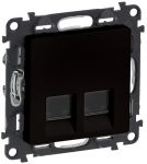 Розетка подвійна RJ45 кат. 5e UTP Legrand Valena Life, з накладками, матовий чорний