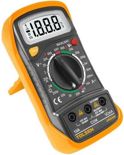 Мультиметр цифровий Tolsen, 0-600В, LCD-дисплей з підсвіткою