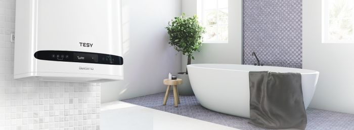 Водонагрівач електр. TESY Bellislimo Cloud плаский GCR 502722 E31 ECW Wi-Fi, 50л, 2,2кВт, ун. монтаж, електр. кер-ння, B, білий