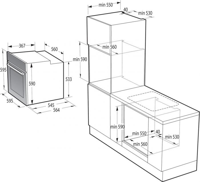 Комплект Gorenje (духовка електрична BO6735E02BK + поверхня газова G641EB), 740147, чорн