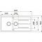 Мийка кухонна Franke Basis фраграніт, прямокут., з крилом, 970х500х200мм, чаша - 2, врізна, онікс