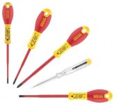 Викрутка Stanley FatMax набір 7шт, для робіт під напругою 1000В, прямий шліц 3.5х75мм/ 5.5х150мм, викрутки під шліц Philips Ph1x100/ Ph2x125