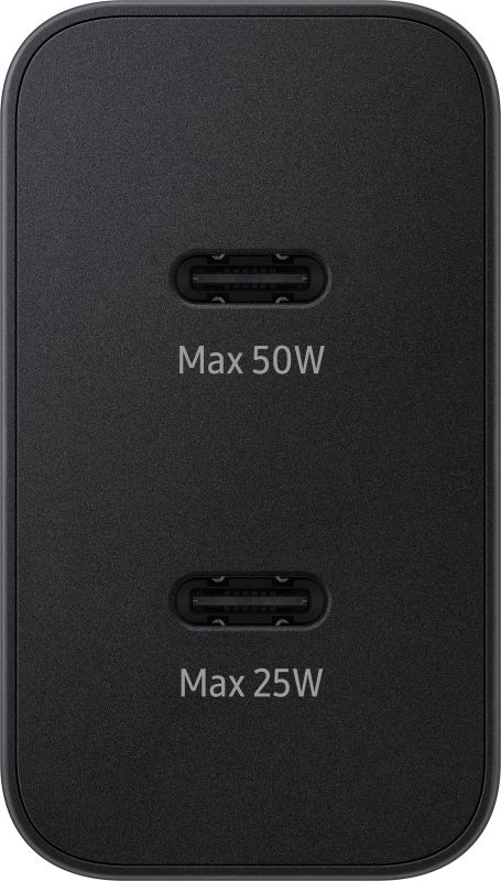 Зарядний пристрій мережевий Samsung 50Вт 2xUSB-С, кабель USB-C > USB-C, 1.8м, чорний