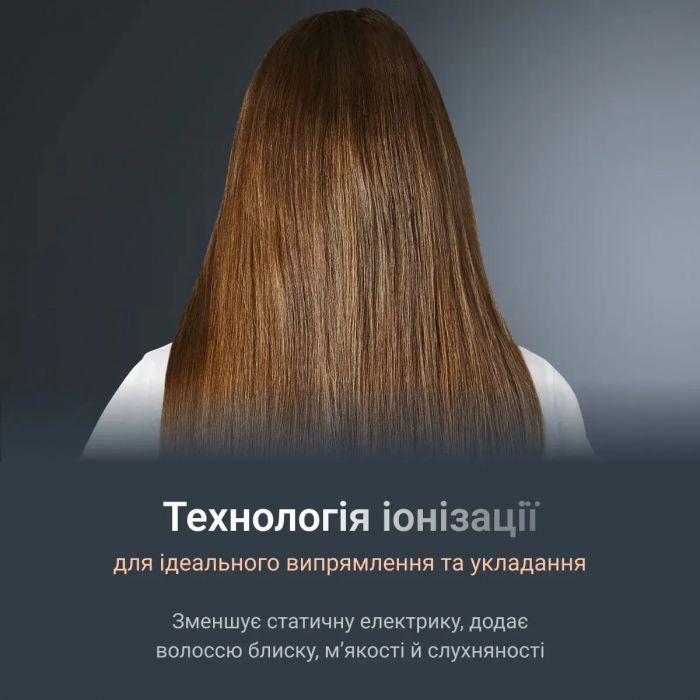 Випрямляч Rowenta Thermostyle, темп.режимів-5, 150-230С, дисплей, іонізація, кераміка, титан, чорно-сірий