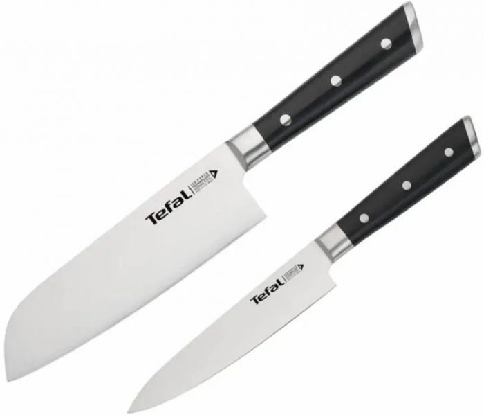 Набір ножів Tefal Ice Force, 2шт, нержавіюча сталь, пластик, чорний