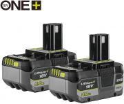 Набір акумуляторів Ryobi ONE+ RB1850X2 Lithium+ 18В 2х5А·год Набір акумуляторів Ryobi ONE+ RB1850X2 Lithium+ 18В 2х5А·год