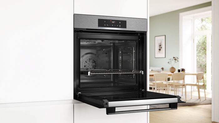Духова шафа Bosch електрична, 71л, A+, дисплей, конвекція, піроліз, телескопічні направляючі, нержавійка