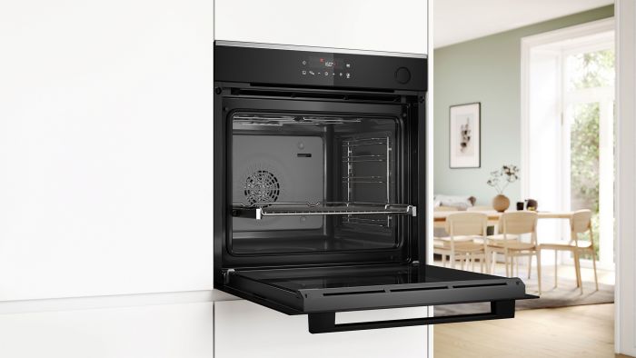 Духова шафа Bosch електрична, 71л, A+, дисплей, конвекція, пара, телескопічні направляючі, чорний