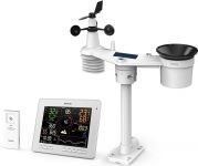 Метеостанція Sencor, внутр/зовн вимірювання, температура, вологість, час, прогноз погоди, атм. артеріальний тиск, швидкість вітру, календар, дні тижня, фази місяця, час сходу/заходу сонця, білий