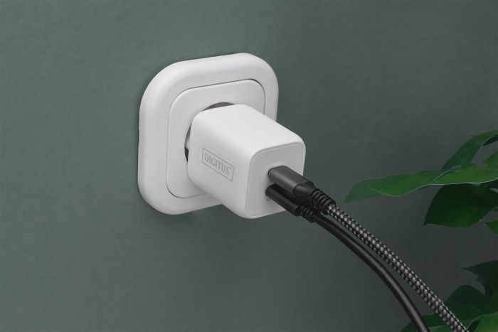 Зарядний пристрій DIGITUS 2хUSB-C, 65W, GaN