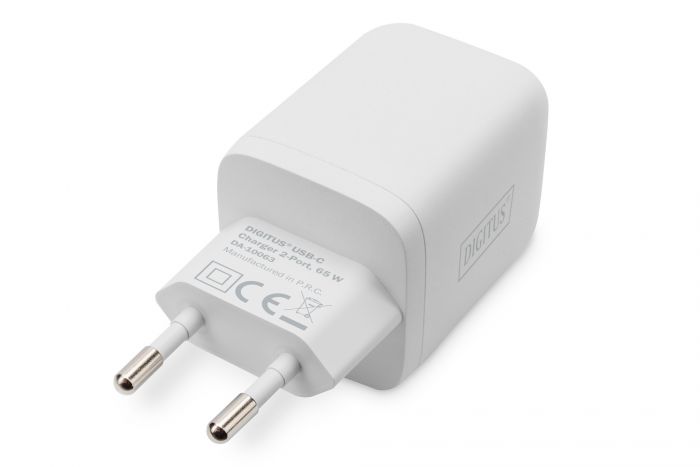 Зарядний пристрій DIGITUS 2хUSB-C, 65W, GaN