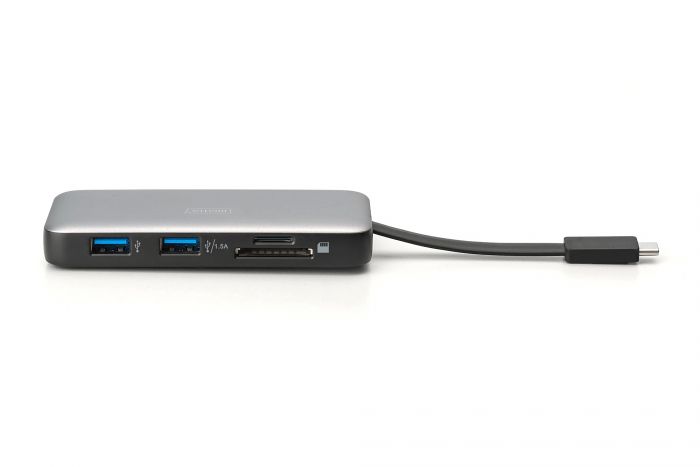 Док-станція DIGITUS USB-C > HDMI/2xUSB-A/USB-C/SD/MicroSD/RJ54, Travel