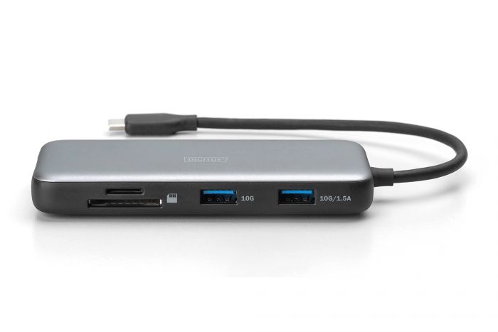 Док-станція DIGITUS USB-C > HDMI/2xUSB-A/USB-C/SD/MicroSD/RJ54