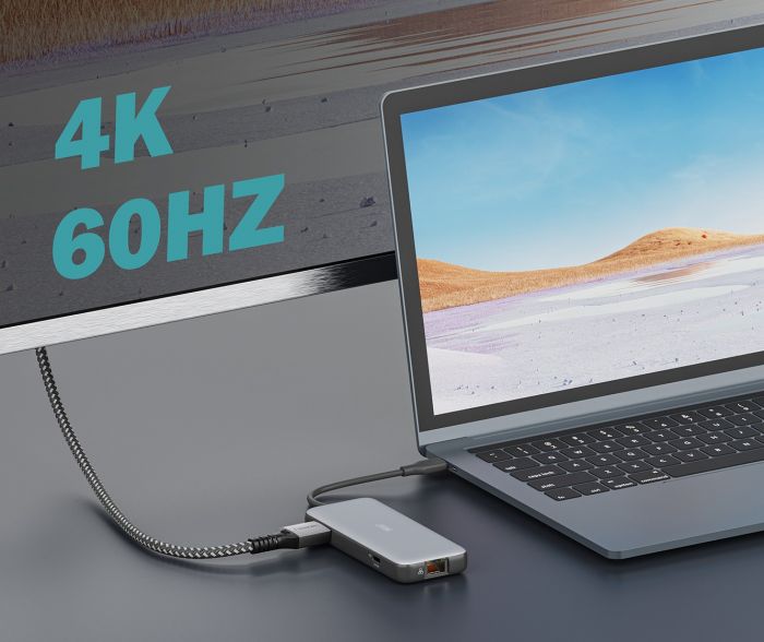 Док-станція DIGITUS USB-C > HDMI/2xUSB-A/USB-C/SD/MicroSD/RJ54