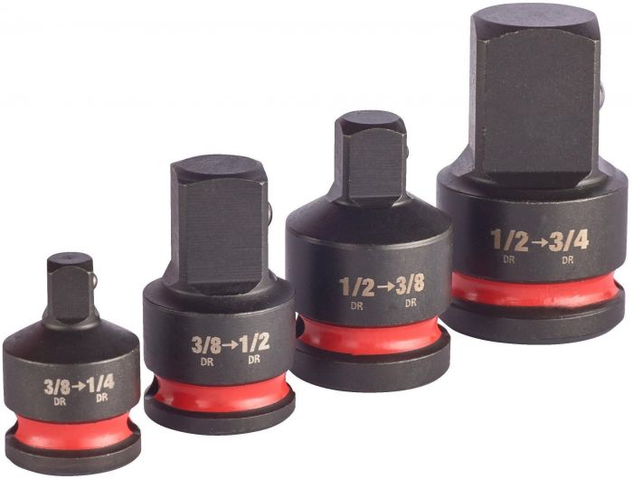 Перехідник Milwaukee, набір 4шт, 1/2"-3/4", 1/2"-3/8", 3/8"-1/2", 3/8"-1/4", для торцевих головок