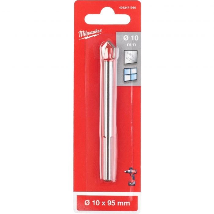 Свердло по кахелю та склу Milwaukee GENII, 10х95мм