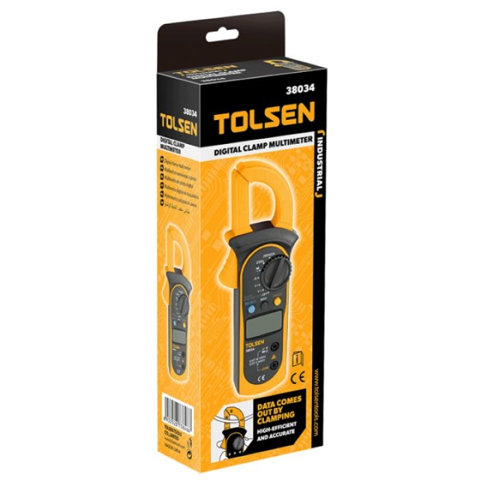 Кліщі електровимірювальні Tolsen, 0-600В, діаметр дроту до 28мм, LCD-дисплей