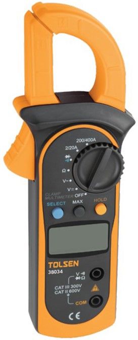 Кліщі електровимірювальні Tolsen, 0-600В, діаметр дроту до 28мм, LCD-дисплей