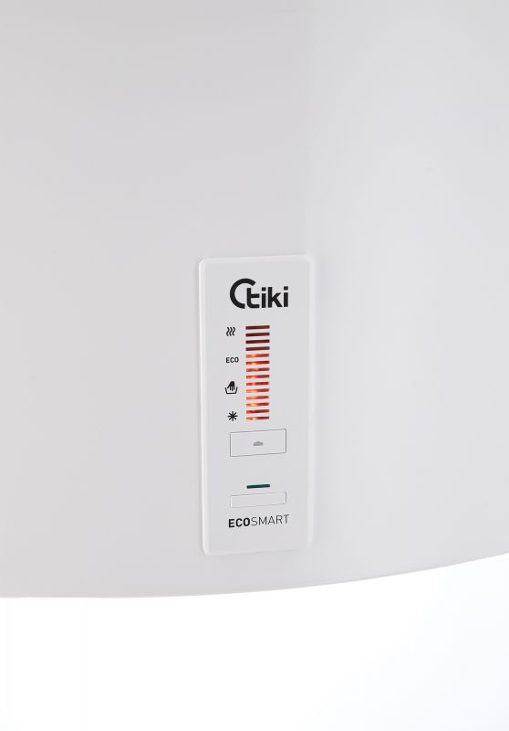 Водонагрівач електр. TIKI слім SuperESD, 80л, 2кВт, сухий тен, електр. кер-ння, B, білий, 700094