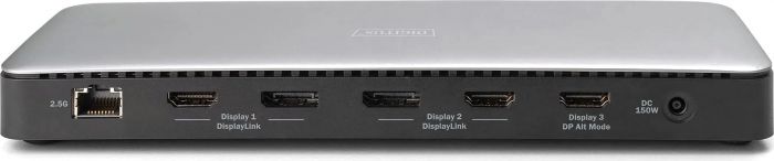 Док-станція DIGITUS USB-C > 3xHDMI/2xDP/4xUSB-A/USB-C/RJ54/DC/Audio