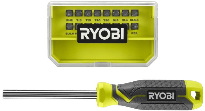 Викрутка Ryobi RHSDM1701, битотримач 1/4", 100мм, 16 біт, SL,PH,PZ,Torx, кейс Викрутка Ryobi RHSDM1701, битотримач 1/4", 100мм, 16 біт, SL,PH,PZ,Torx, кейс