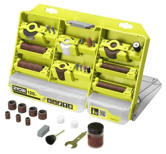 Комплект приладдя Ryobi RAR800K-120 1/8" для міні дриля гравера реноватора 120шт кейс