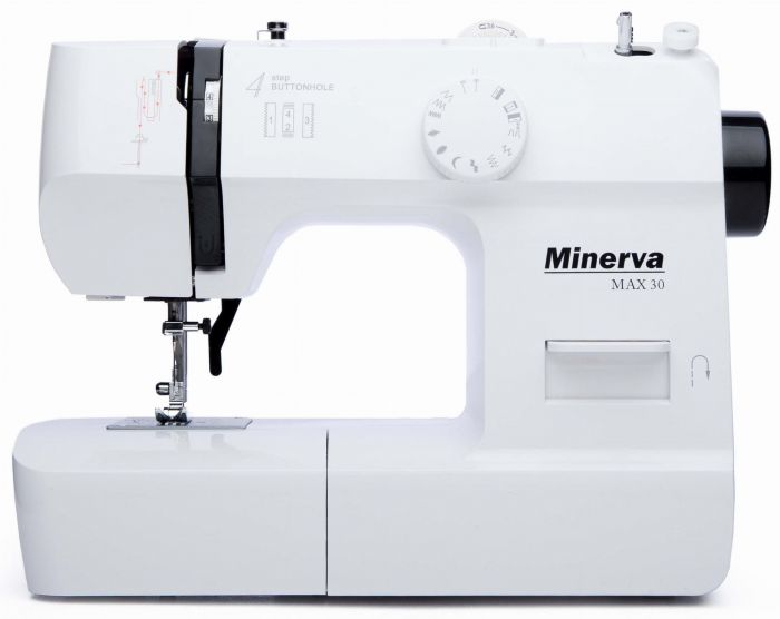 Швейна машина МINERVA Max30, електромех., 71 Вт, 13 швейних операцій, петля напівавтомат, білий
