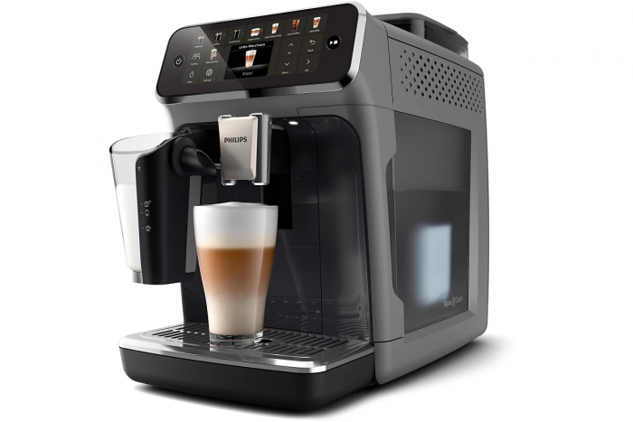 Кавомашина Philips Series 5500, 1.8л, зерно+мелена, автомат.капуч, дисплей, авторецептів -22, холодна кава, сріблясто-чорний