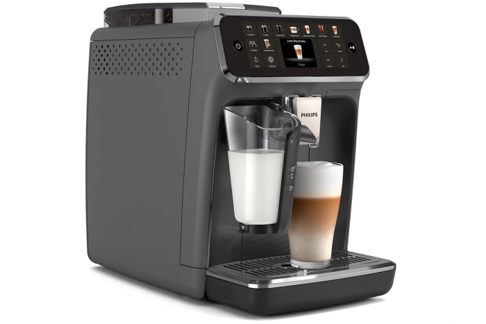 Кавомашина Philips Series 5500, 1.8л, зерно+мелена, автомат.капуч, дисплей, авторецептів -22, холодна кава, сріблясто-чорний