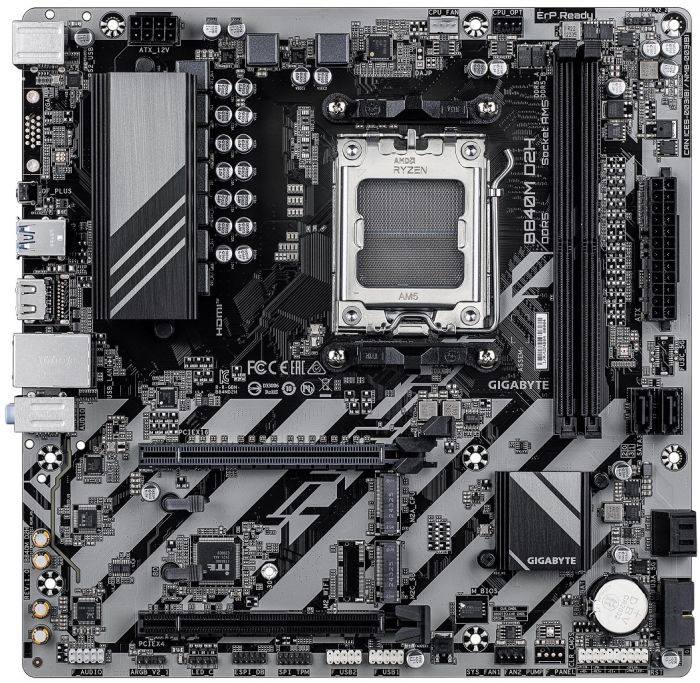 Материнська плата GIGABYTE B840M D2H sAM5 B840 2xDDR5 M.2 HDMI mATX