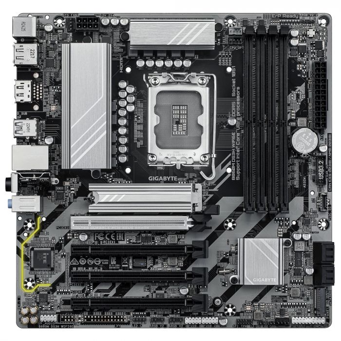 Материнська плата GIGABYTE B860M DS3H WIFI6E s1851 B860 4xDDR5 M.2 Wi-Fi BT HDMI DP mATX