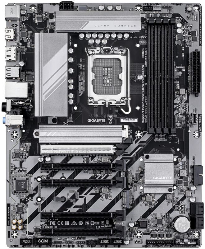 Материнська плата GIGABYTE B860 DS3H WIFI6E sAM5 B860 4xDDR5 M.2 Wi-Fi BT HDMI DP ATX