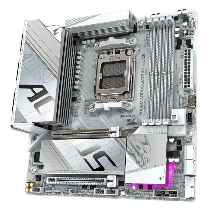 Материнська плата GIGABYTE B850M AORUS ELITE WF6E ICE sAM5 B850 4xDDR5 M.2 Wi-Fi BT mATX